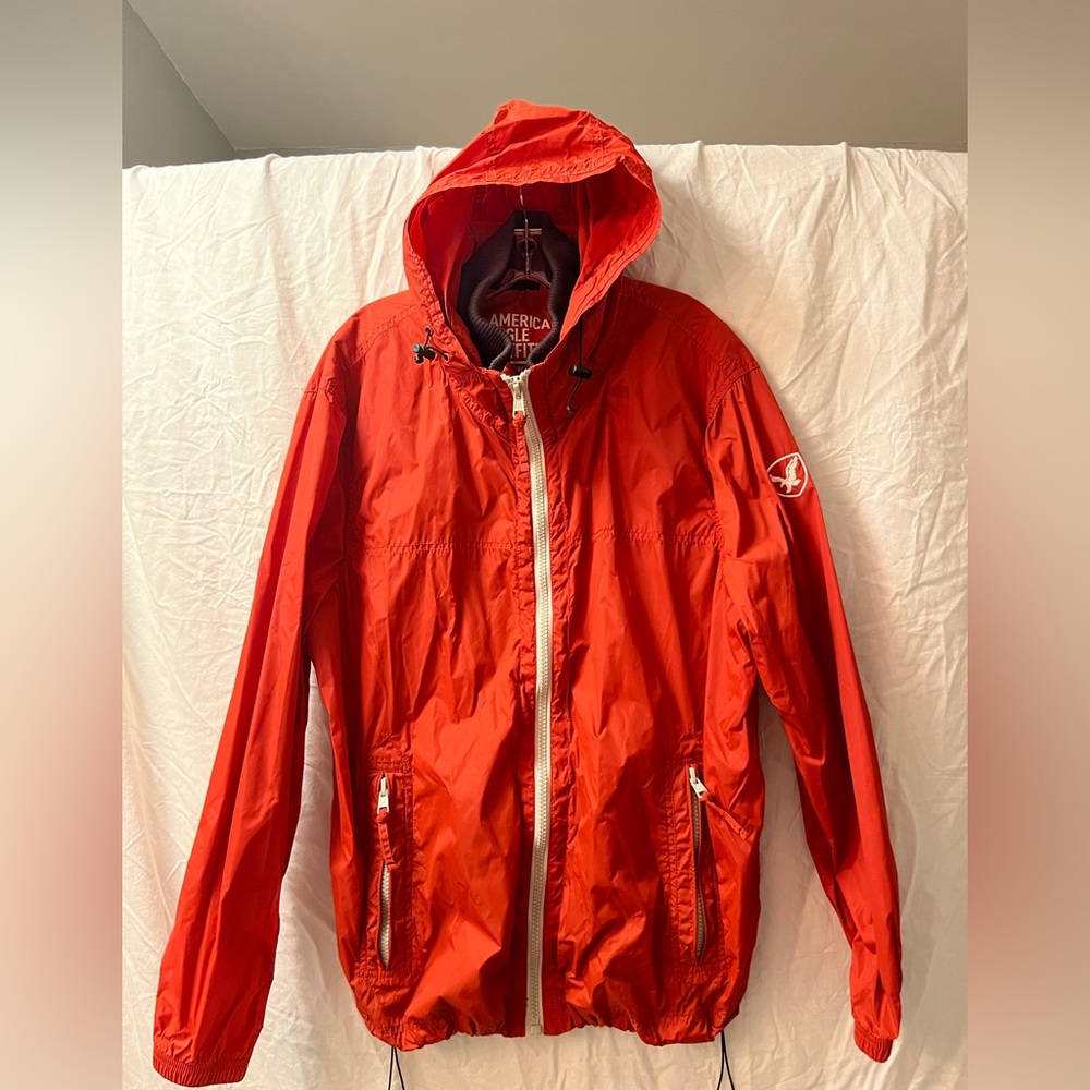 American Eagle Men’s Orange Windbreaker Jacket